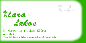 klara lakos business card